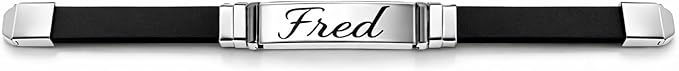 Custom Steel & Silicone Bracelet - Engraved Name, Durable Gift for Him