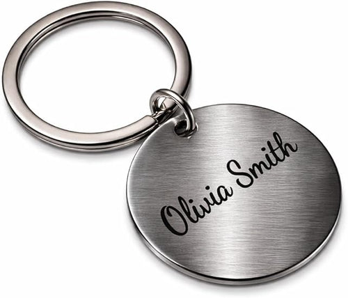 Custom Engraved Stainless Steel Keychain – Personalized Name & Date Gift