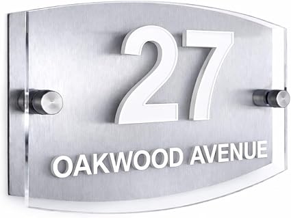 Real 3D Personalised House Number Plaque – Mirror Gold Dual Layer Outdoor Sign