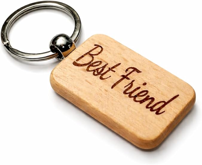 Laser-Engraved Keychain – Wooden or Leather Keyring