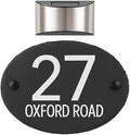 Custom Slate House Sign with Solar LED – Engraved Door Number & Street Name