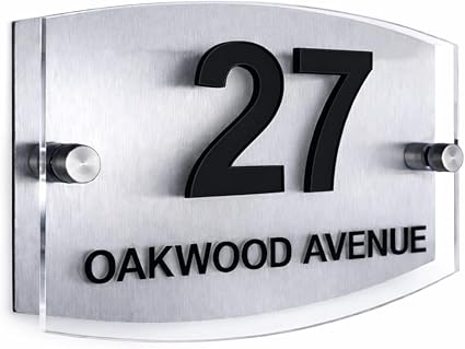 Real 3D Personalised House Number Plaque – Mirror Gold Dual Layer Outdoor Sign