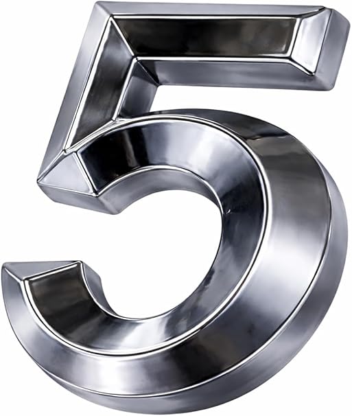 3D Self-Adhesive Door Number 6 – Silver, 3 Inch, For Home, Office, Mailbox