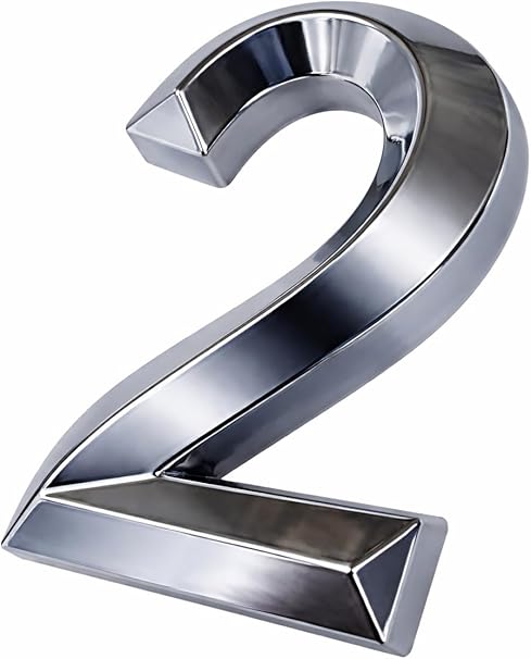 3D Self-Adhesive Door Number 6 – Silver, 3 Inch, For Home, Office, Mailbox