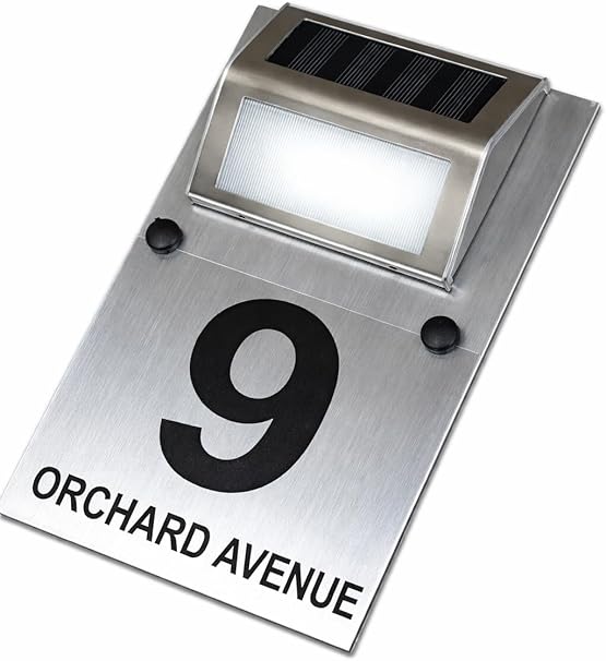 Stylish Dual Layer House Sign – LED Solar Door Number & Street Name Plaque