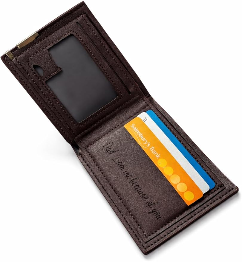 Personalised Engraved Brown Men’s Wallet – Classic Bifold Gift for Him