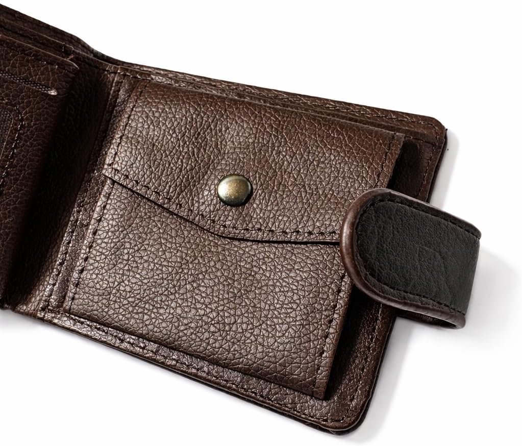 Custom Engraved Men’s Wallet – PU Leather, Slim Design with Secure Buckle