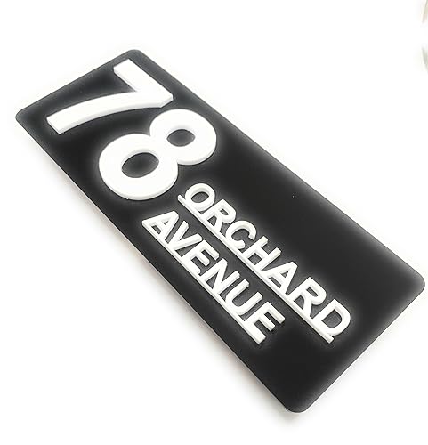 Personalized 3D Door Number Sign Plaque – Custom Door Number & Street Name with Easy Stick-On Application