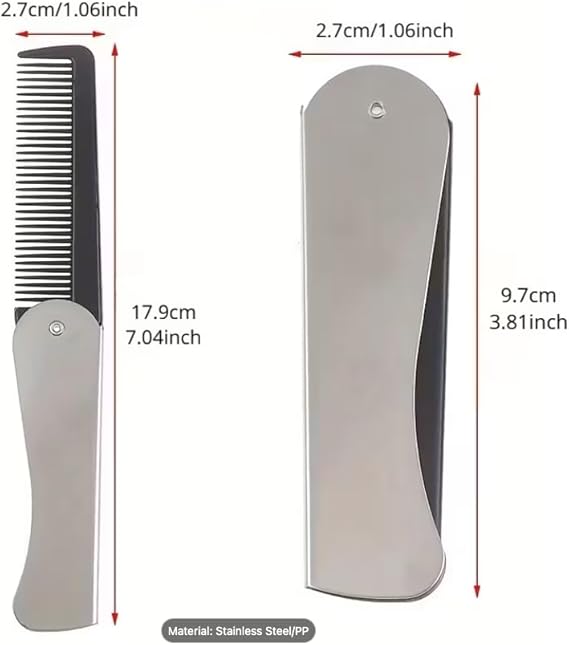 Personalised Laser Engraved Foldable Hair Comb – Portable Travel Comb for Men & Women
