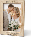 Personalised Laser Engraved 4x6 Wooden Photo Frame – Custom Name & Date Gift